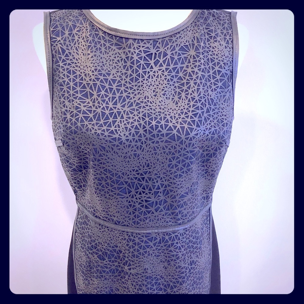 Elie Tahari laser-cut leather dress